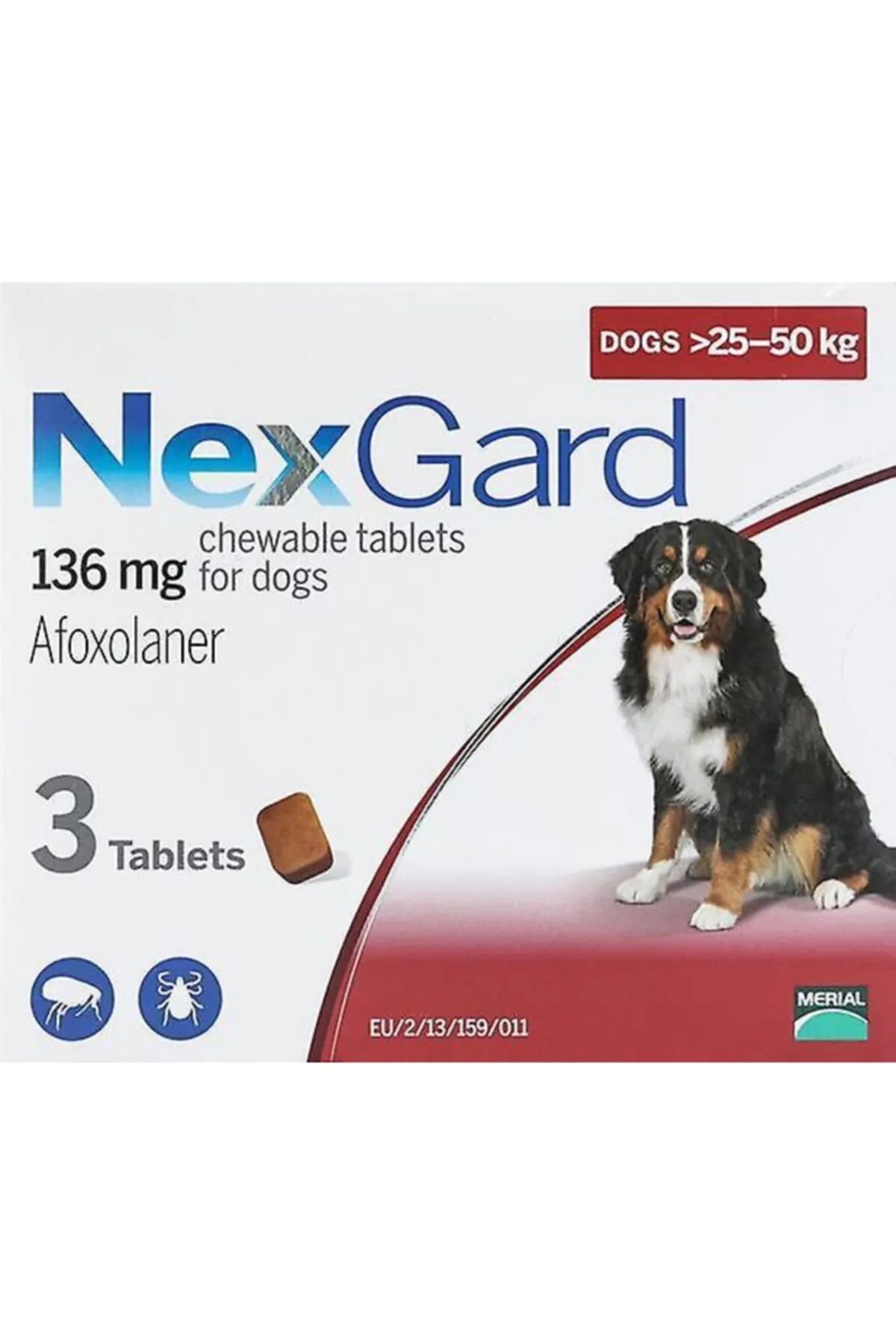 NexGard Çiğnenebilir Tablet: 25-50 kg Ağırlığındaki Köpekler İçin Pire ve Kene Koruması