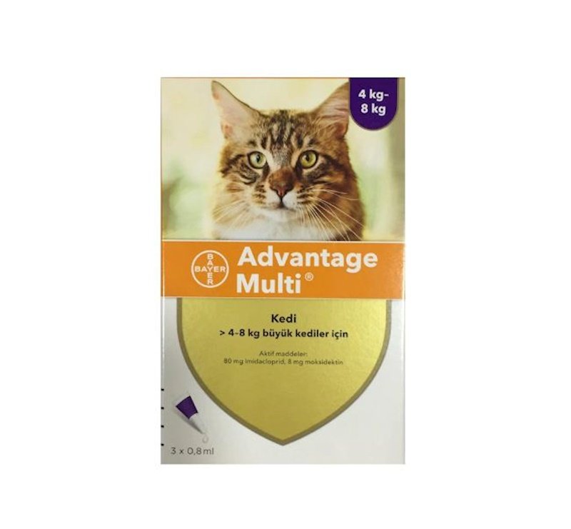  Advantage Multi®: 4-8 kg Ağırlığındaki Kediler İçin Kapsamlı Parazit Koruması