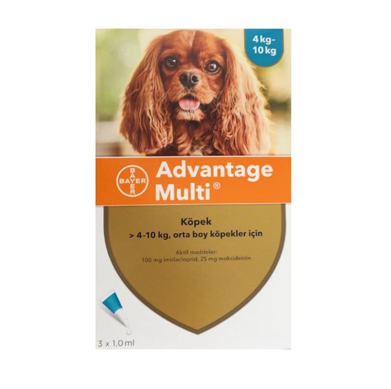  Advantage Multi®: 4-10 kg Ağırlığındaki Orta Boy Köpekler İçin Kapsamlı Parazit Koruması